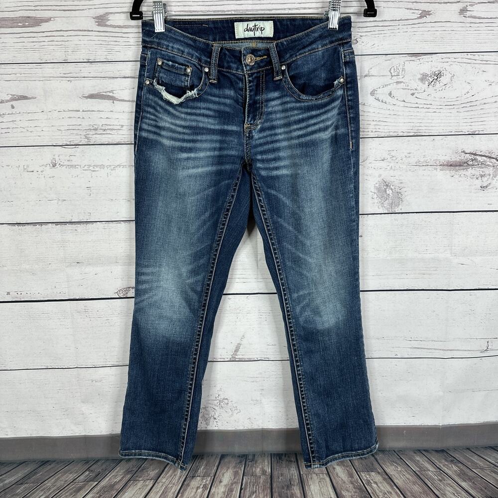 Daytrip Jeans Womens 25 Blue Lynx skinny Cropped Distressed Cowgirl‎ Western